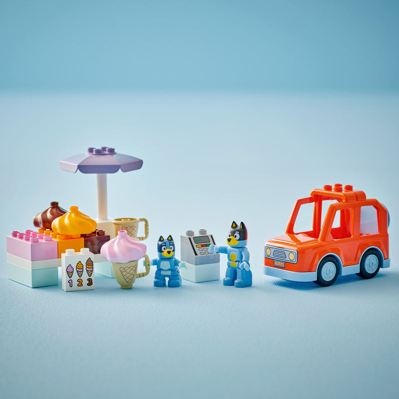 Lego Duplo Bluey 10458 Ice Cream Trip with Bluey for Toddlers Ages 2+, in display