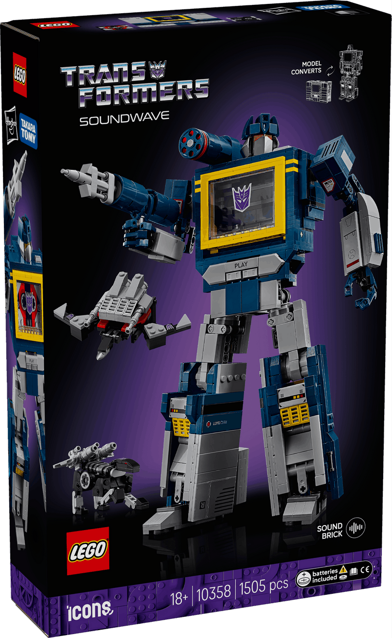 Lego Icons 10358 Transformers: Soundwave for Collectors Aged 18 and Up collectible from Curious Minds