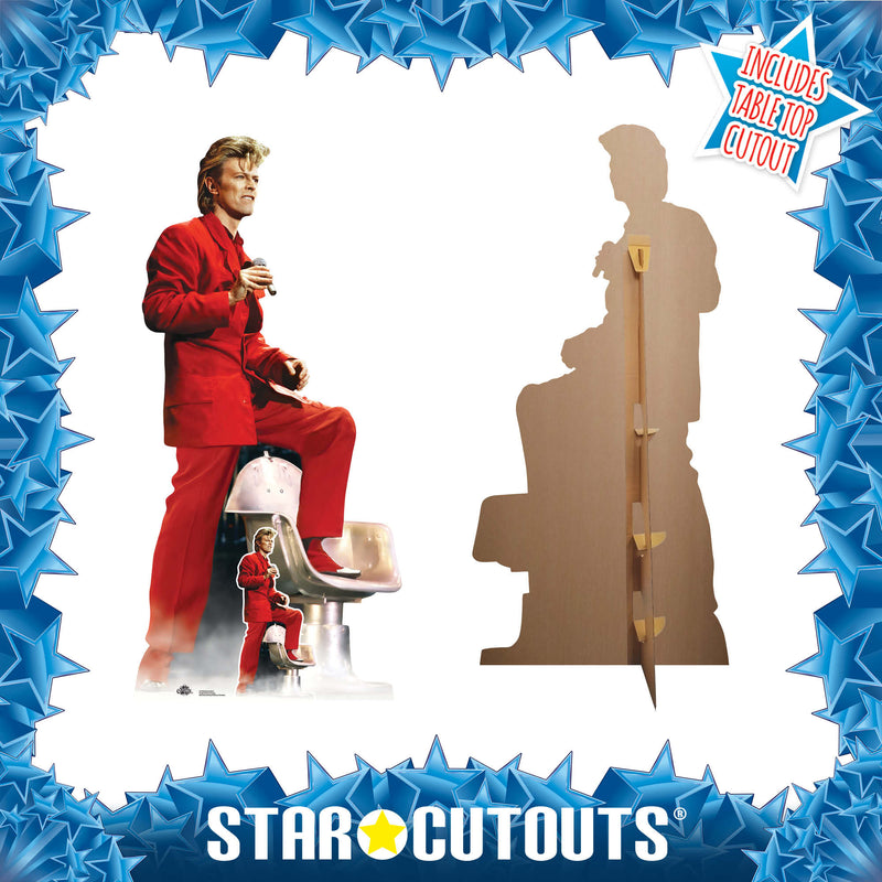 David Bowie Height 176cm Lifesize Cardboard Cut Out With Mini, side angle