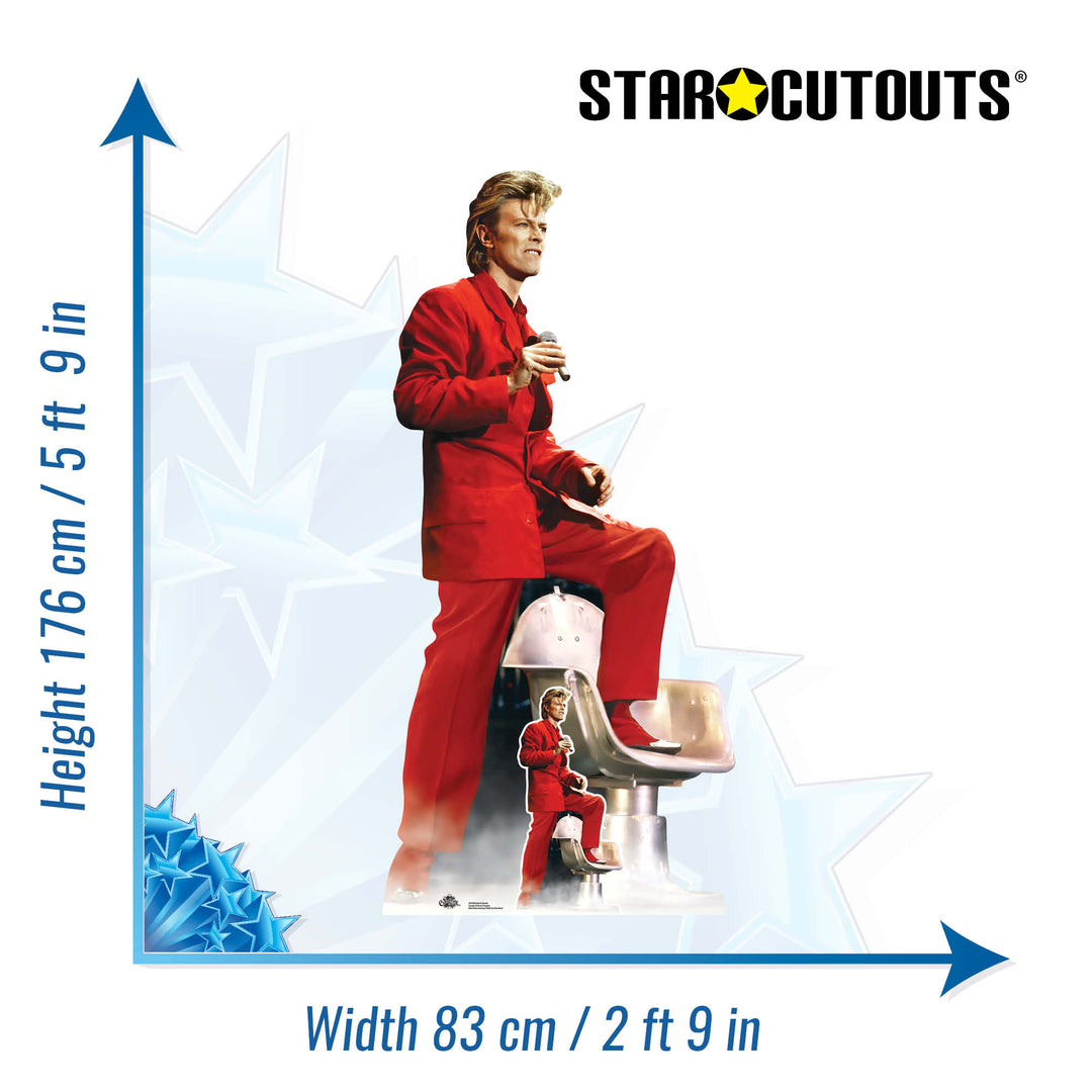 CS1004 David Bowie Height 176cm Lifesize Cardboard Cut Out With Mini