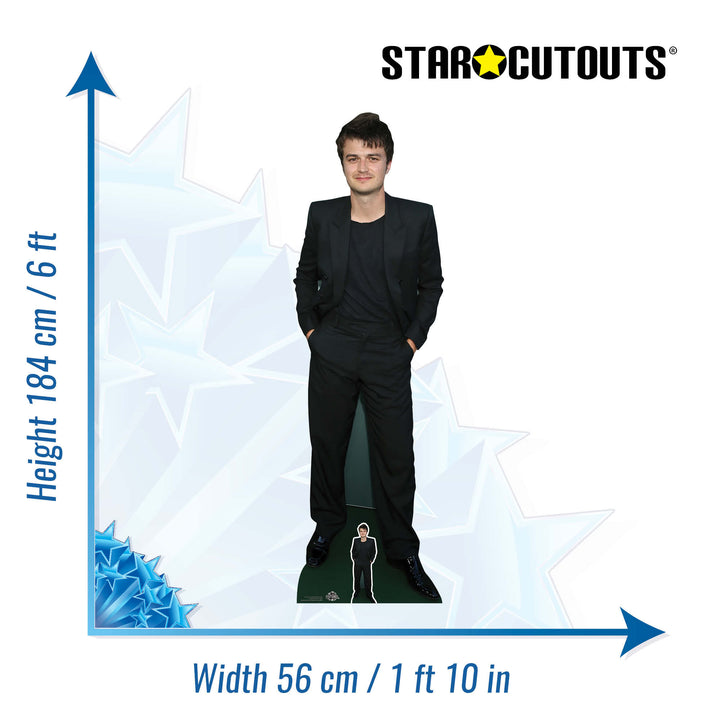 Joe Keery Black Suit Height 167cm Lifesize Cardboard Cut Out With Mini