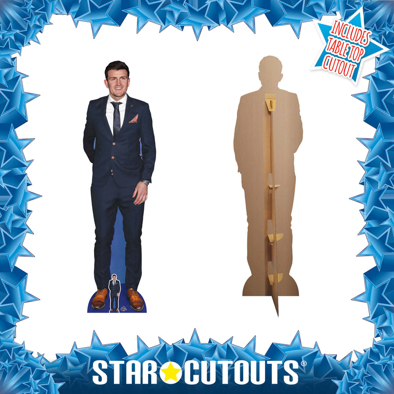 Harry Maguire Height 195cm Lifesize Cardboard Cut Out With Mini, side angle