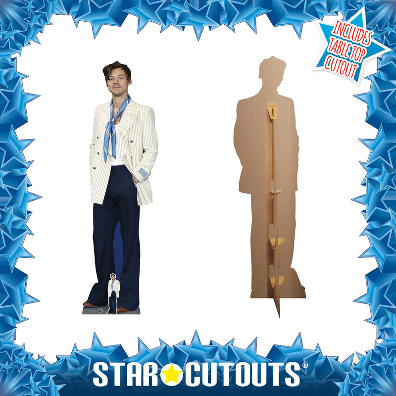 Harry Styles White Jacket Height 186cm Lifesize Cardboard Cut Out With Mini, side angle