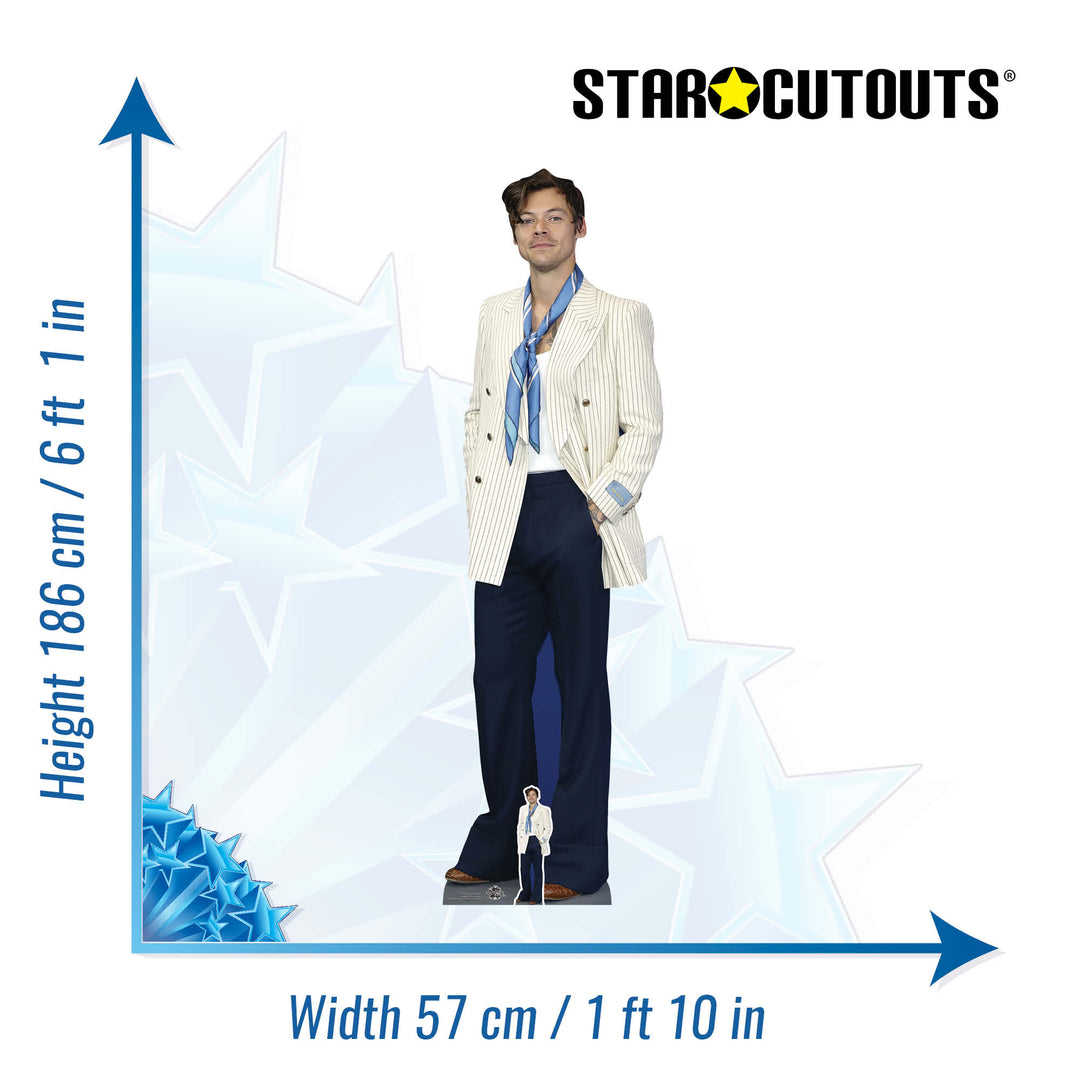 Harry Styles White Jacket Height 186cm Lifesize Cardboard Cut Out With Mini