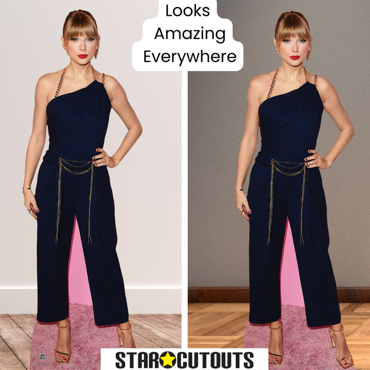 Taylor Swift Navy Jumpsuit Height 183cm Lifesize Cardboard Cut Out With Mini