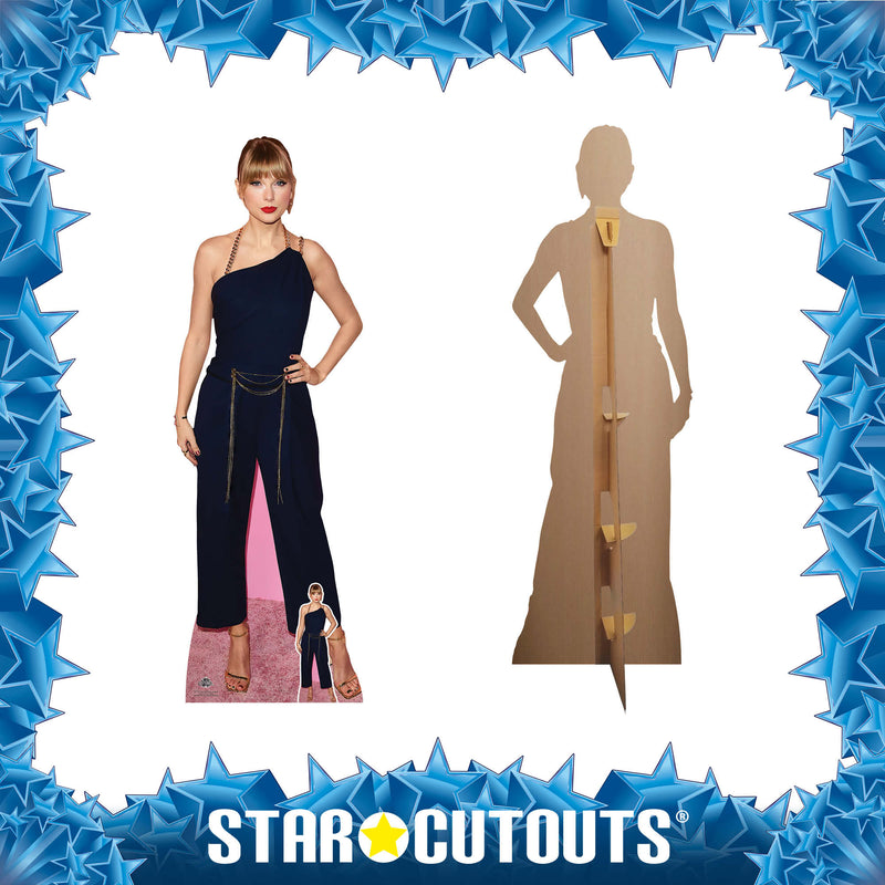 Taylor Swift Navy Jumpsuit Height 183cm Lifesize Cardboard Cut Out With Mini, side angle