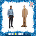 Cristiano Ronaldo Blue Shirt Height 188cm Lifesize Cardboard Cut Out With Mini, side angle