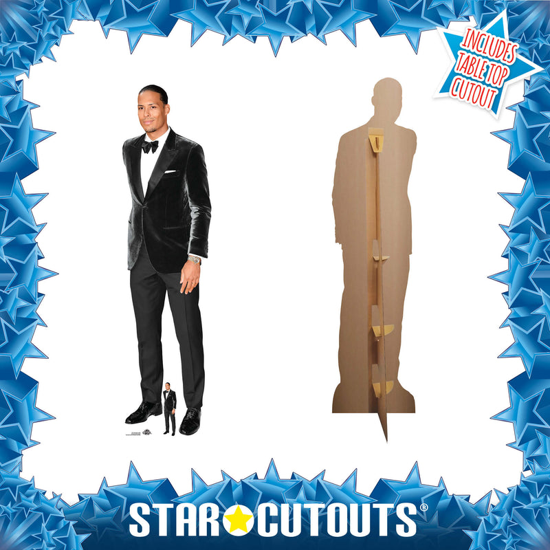 Virgil van Dijk Height 196cm Lifesize Cardboard Cut Out With Mini, close-up detail