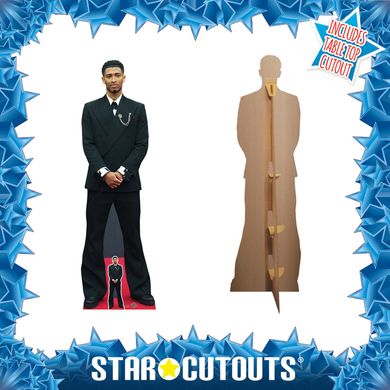 Jude Bellingham Height 188cm Lifesize Cardboard Cut Out With Mini, side angle