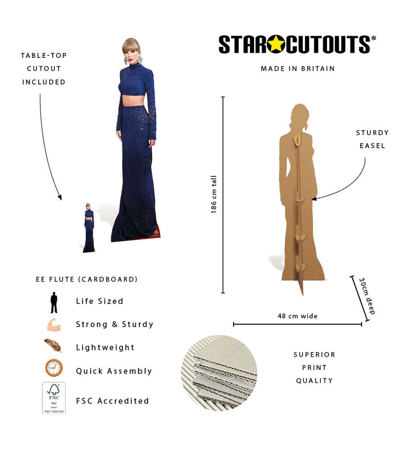 Taylor Swift Crop Top Height 186cm Lifesize Cardboard Cut Out With Mini, close-up detail