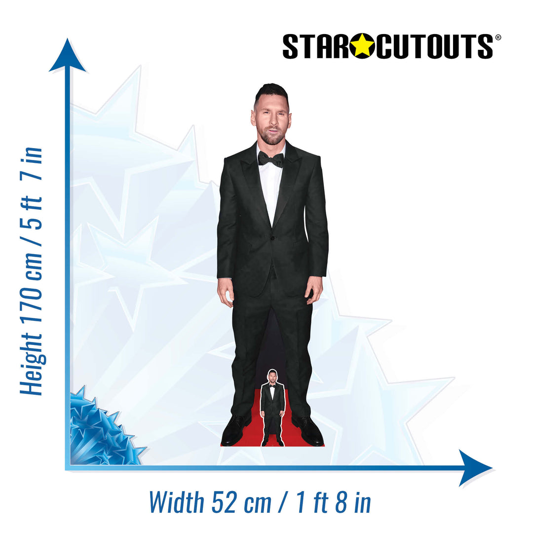 CS1170 Lionel Messi Black Suit Height 170cm Lifesize Cardboard Cut Out With Mini
