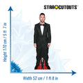Lionel Messi Black Suit Height 170cm Lifesize Cardboard Cut Out With Mini, side angle
