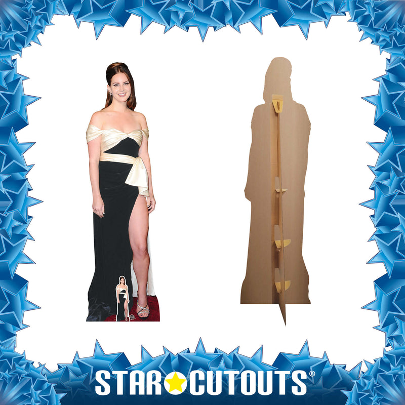 Lana Del Rey Black and White Dress Height 171cm Cardboard Cutout with Mini, side angle
