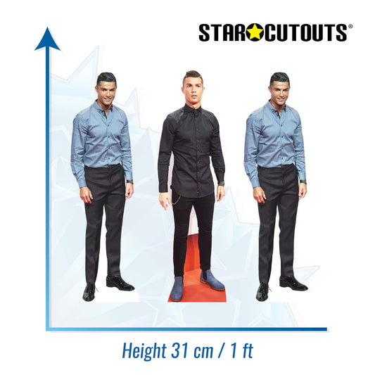 Ronaldo Three Pack Shelf Top Cutout Cardboard Cut Out Height 31cm, alternate view