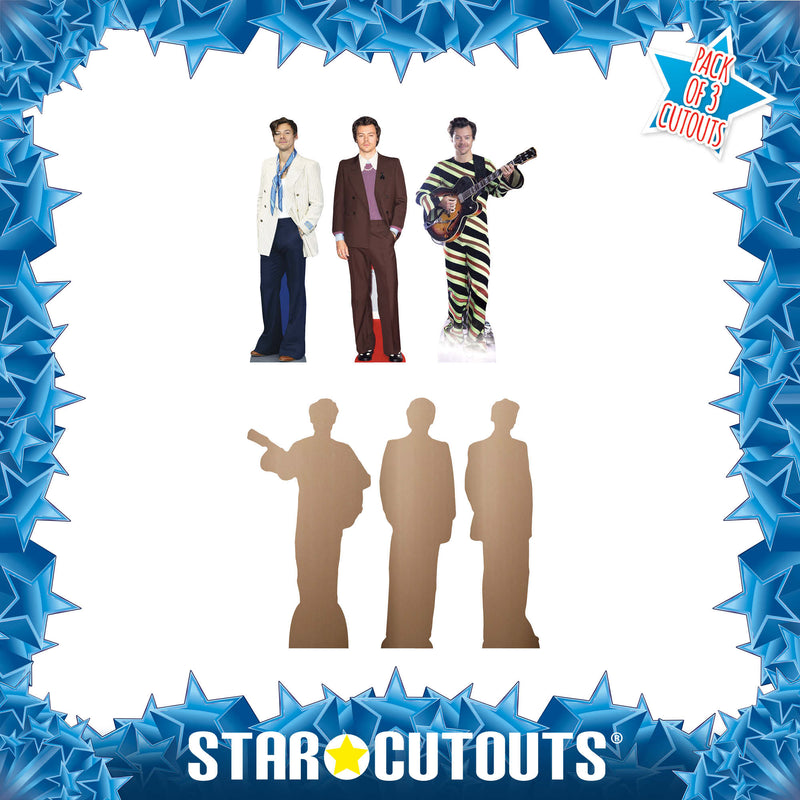 Harry Three Pack Shelf Top Cutout Cardboard Cut Out Height 31cm, side angle