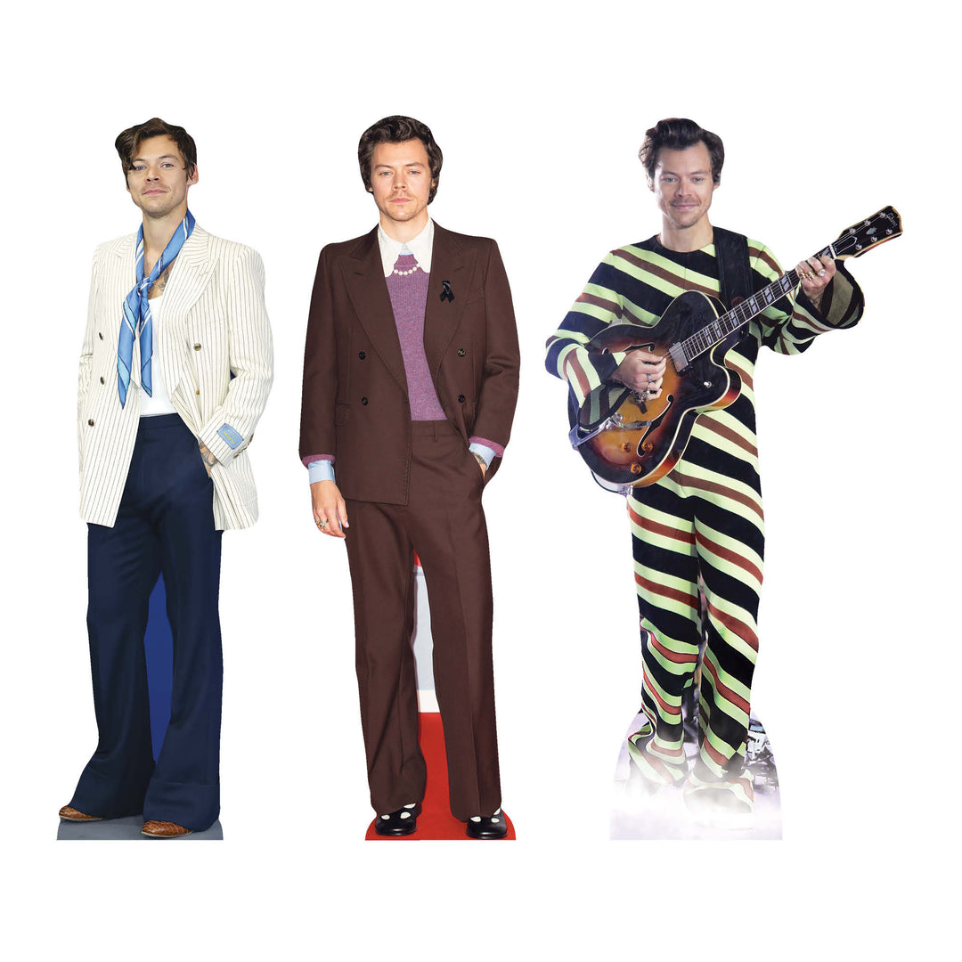 Harry Styles Three Pack Shelf Top Cutout  Cardboard Cut Out Height 31cm