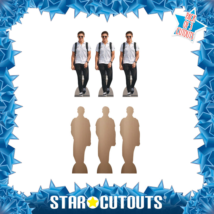 Lando Norris Three Pack Shelf Top Cutout  Cardboard Cut Out Height 31cm