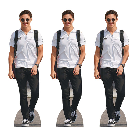 Lando Norris Three Pack Shelf Top Cutout Cardboard Cut Out Height 31cm collectible from Star Cutouts