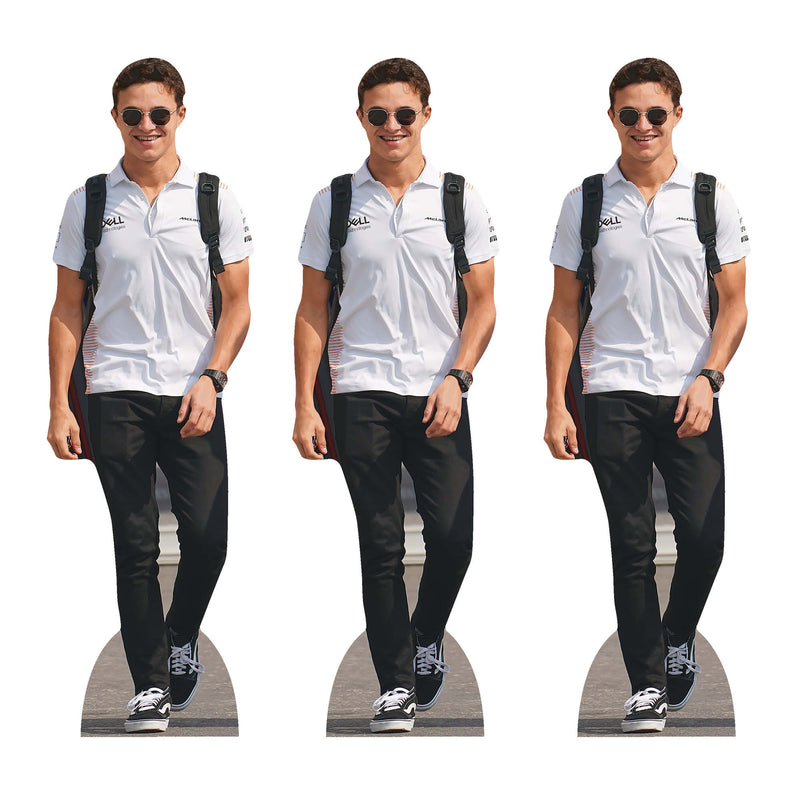 Lando Norris Three Pack Shelf Top Cutout Cardboard Cut Out Height 31cm collectible from Star Cutouts