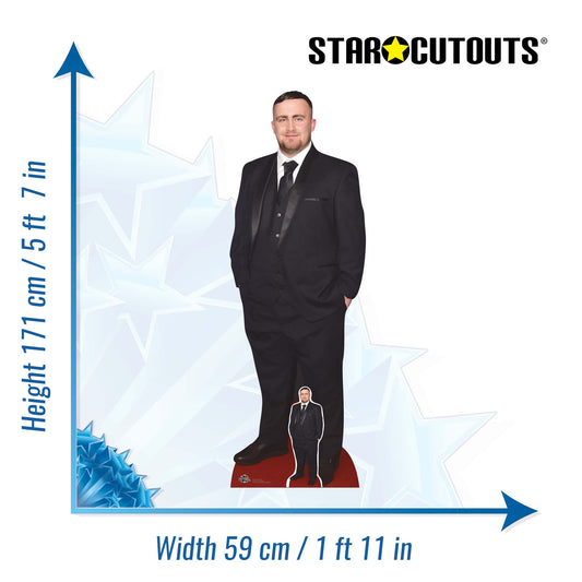 Luke Littler Cardboard Cut Out Height 171cm, alternate view