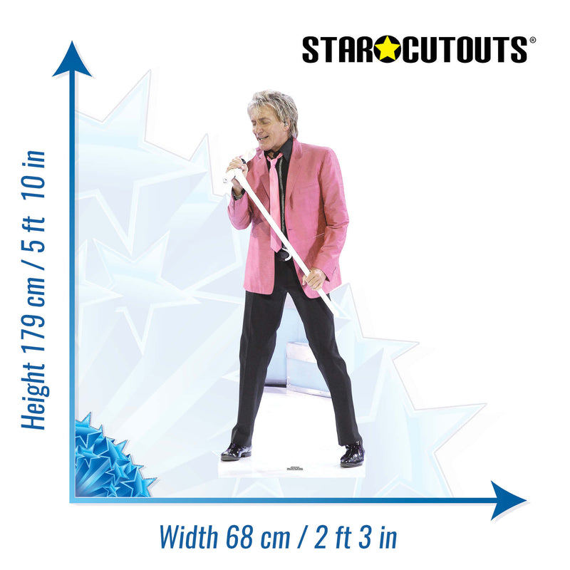 Rod Stewart Height 179cm Lifesize Cardboard Cutout, side angle