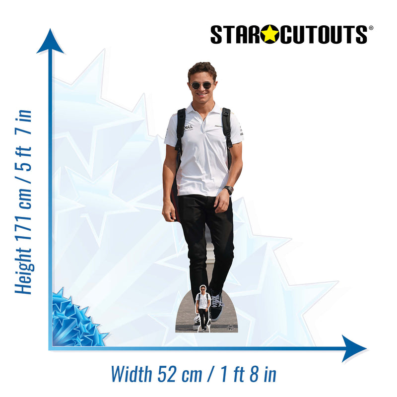 Lando Norris Motor Racing Casual Height 171cm Lifesize Cardboard Cut Out With Mini, alternate view