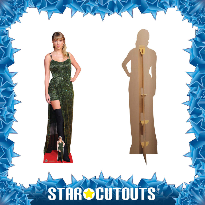 Taylor Swift Green Dress Height 184cm Lifesize Cardboard Cut Out