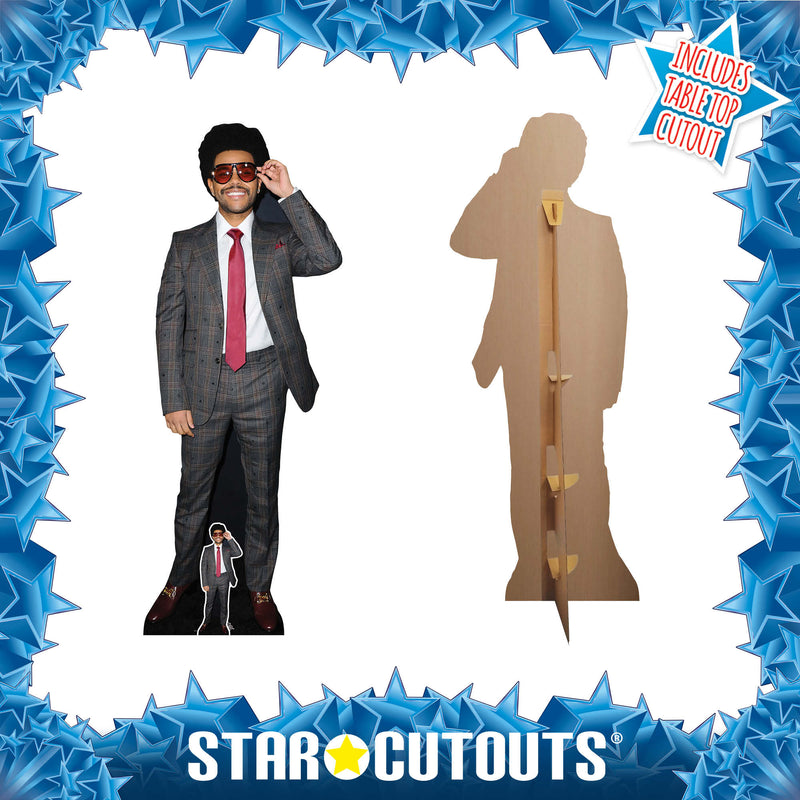 The Weeknd Height 183cm Lifesize Cardboard Cut Out With Mini, side angle
