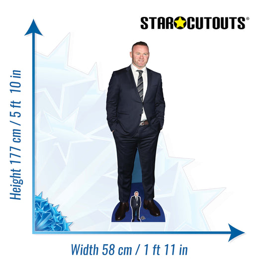 Wayne Rooney Height 177cm Lifesize Cardboard Cut Out With Mini, alternate view