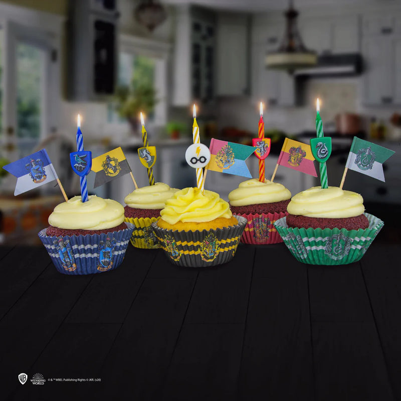 Harry Potter Hogwarts Houses Birthday Candles 10-Pack, side angle