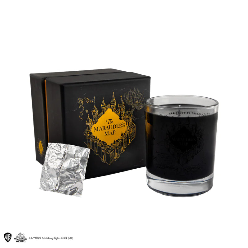 Harry Potter Marauder's Map Scented Candle with Necklace, rear view