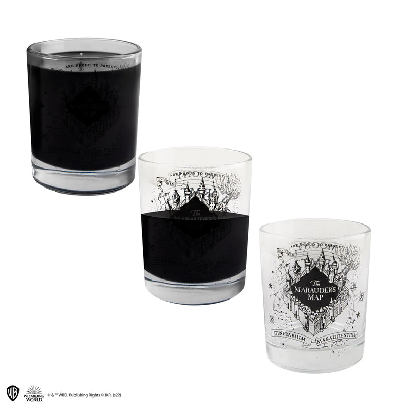 Harry Potter Marauder's Map Scented Candle with Necklace, close-up detail