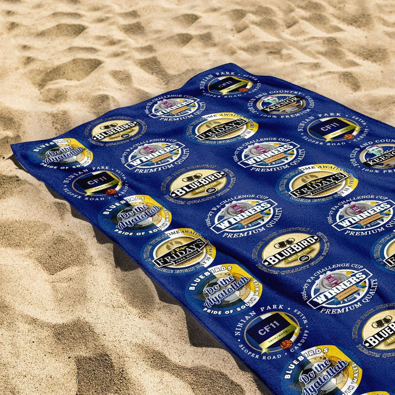 Cardiff - Football Legends - Microfibre Beach Towel - 150cm x 75cm collectible from https://britishmade.gifts/