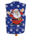 Cartoon Santa Blue - Novelty Costume Fancy Dress Waistcoat ( 4 sizes available ), close-up detail