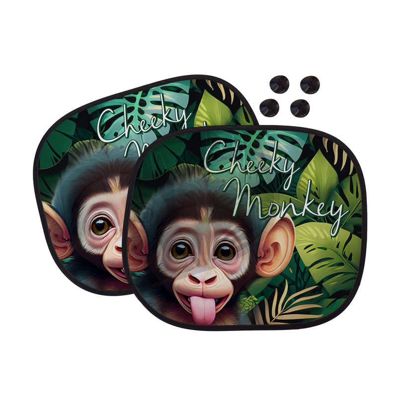 Cheeky Monkey Car Sun Shade - Set of 2 collectible from https://britishmade.gifts/