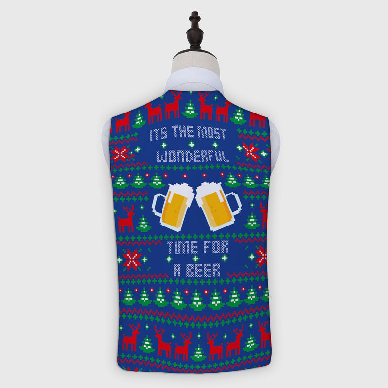 Beers Xmas Jumper - Novelty Costume Fancy Dress Waistcoat ( 4 sizes available ), side angle