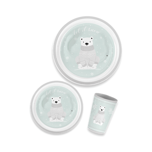 Christmas Kids Dinnerware Set Including Plate, Bowl & Cup, alternate view