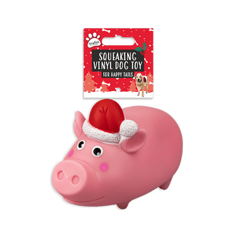 Christmas Squeaking Dog Toy, side angle