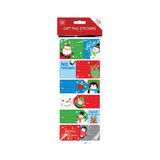 Christmas Sticky Gift Tags - 120 Pack collectible from PoundFun
