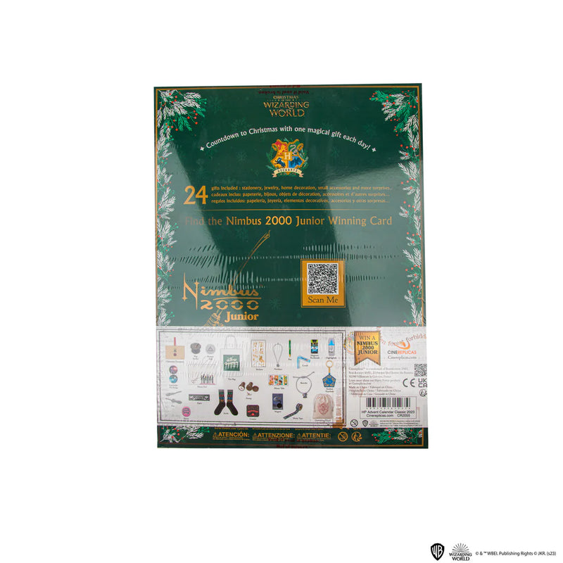 Harry Potter Advent Calendar with Nimbus 2000 Junior Prize, in display