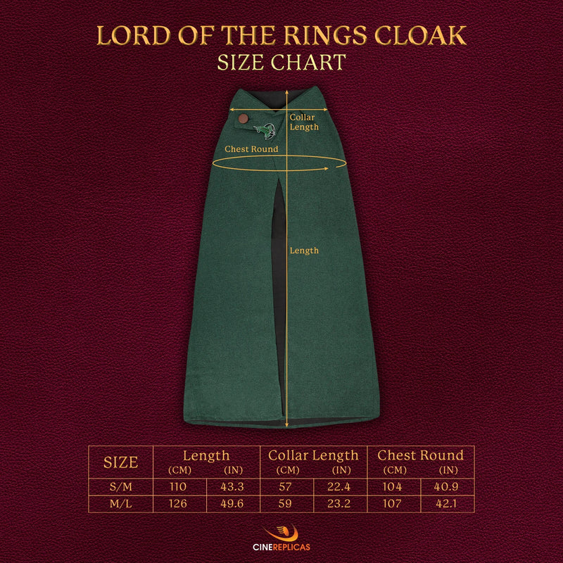 Lord of the Rings Hobbit Cloak with Lorien Leaf Brooch, additional view