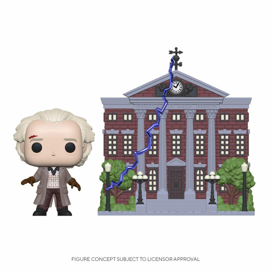 Back to the Future POP! Town Vinyl Figure Doc w/Clock Tower 9 cm - Infinity Collectables  - #tag1#