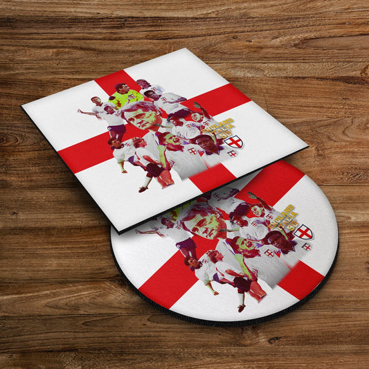 Football Art England Italia 90- Drinks Coaster - Square Or Circle, alternate view
