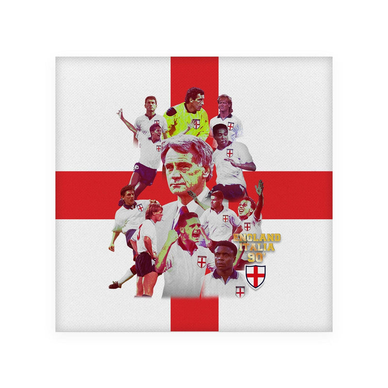 Football Art England Italia 90- Drinks Coaster - Square Or Circle, side angle