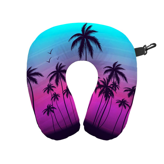 Colourful Palm Silhouettes - Travel Pillow collectible from https://britishmade.gifts/