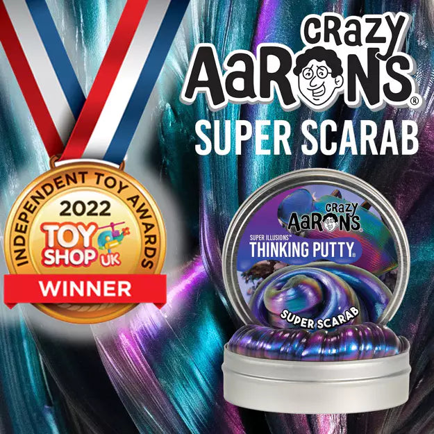 Hypercolour Super Scarab - Thinking Putty, in display
