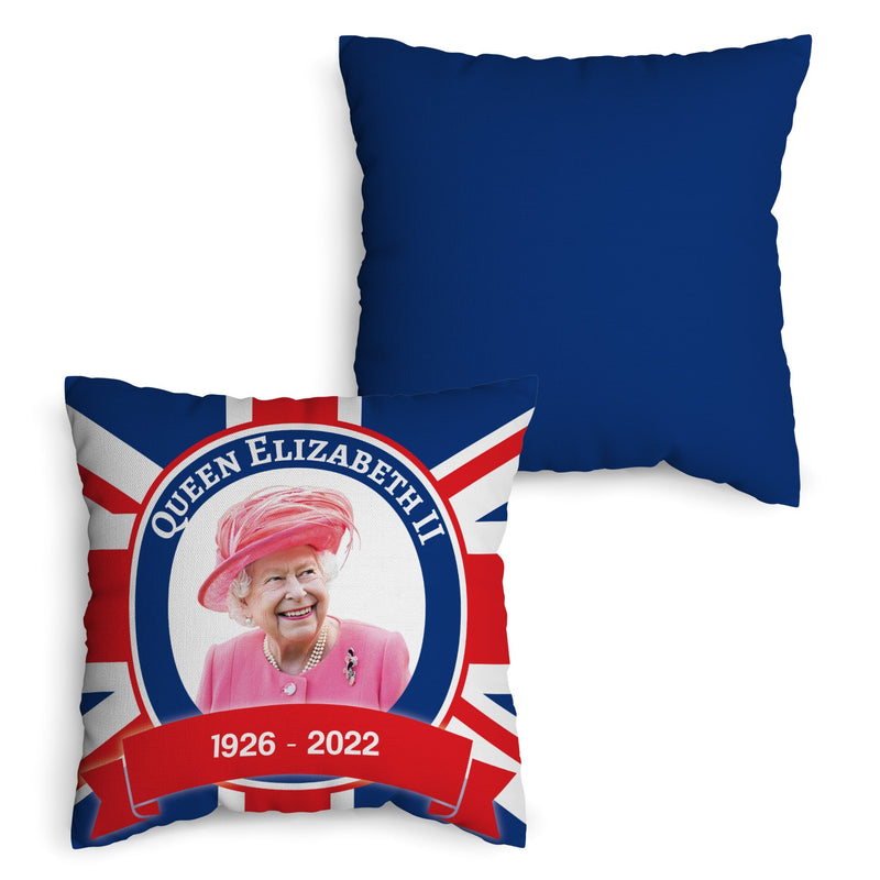 The Queen - Union Jack Flag - 45cm Cushion collectible from https://britishmade.gifts/
