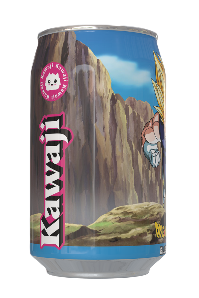 Dragon Ball Z Vegeta's Blue Fury - Blueberry Flavour Soda Can 330ml, rear view