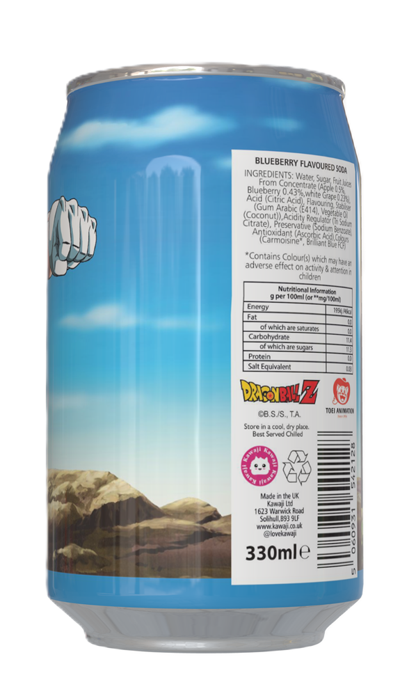 Dragon Ball Z Vegeta's Blue Fury -  Blueberry Flavour Soda Can 330ml