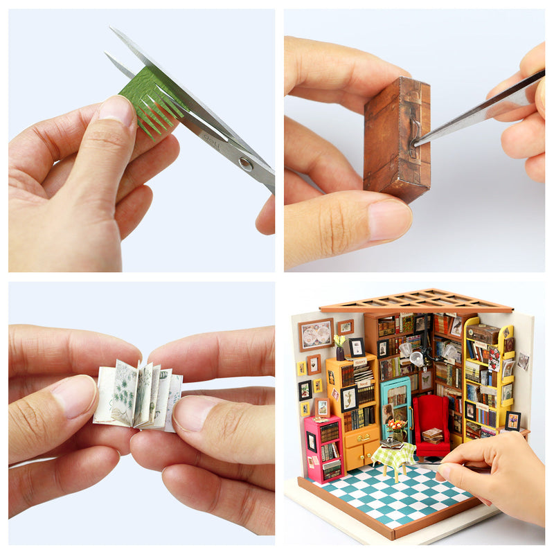 Sam’s Study 3D Wooden Puzzle, close-up detail